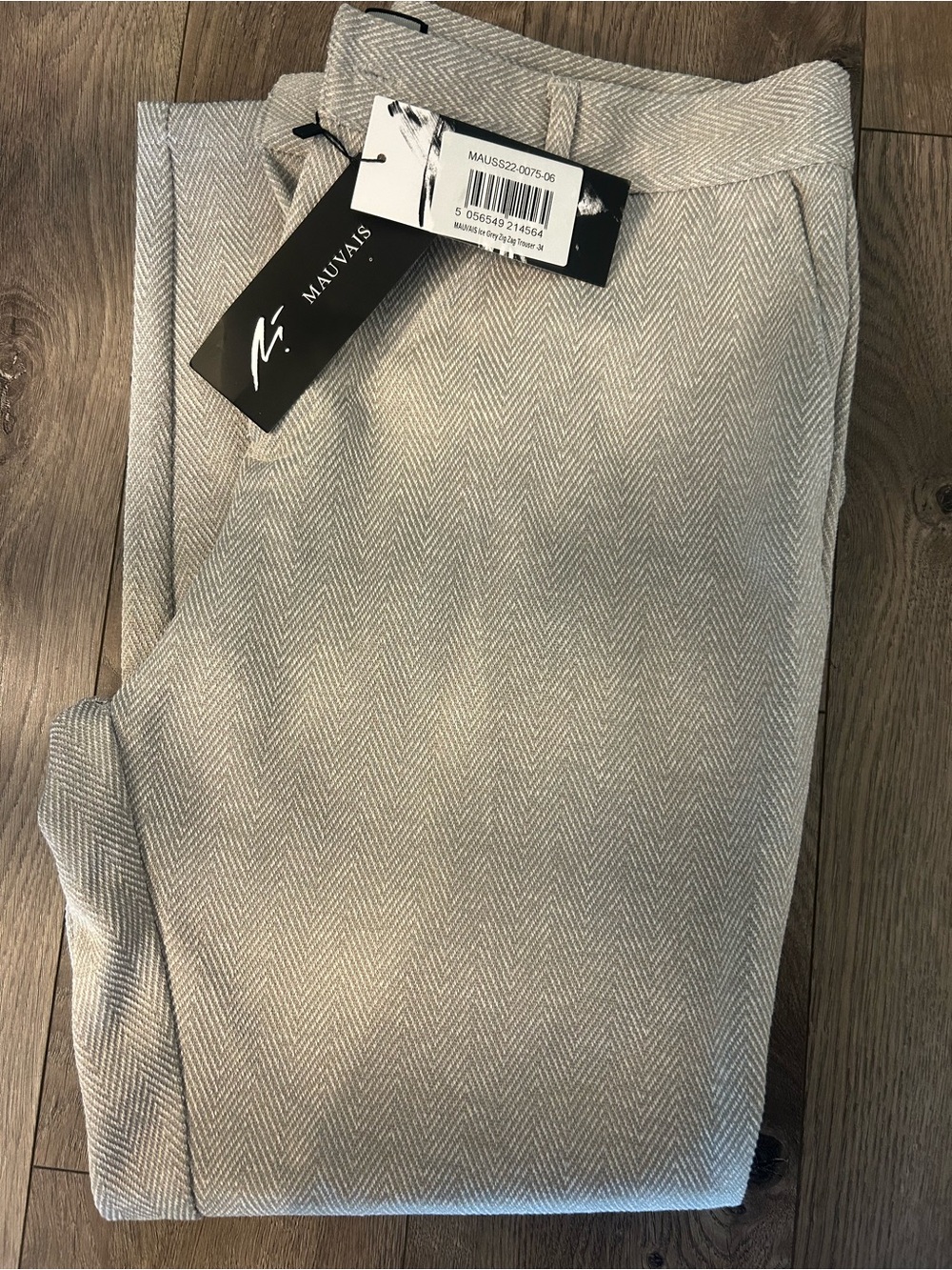 Mauvais Ice Gray Zig Zag Dress Pants for Men